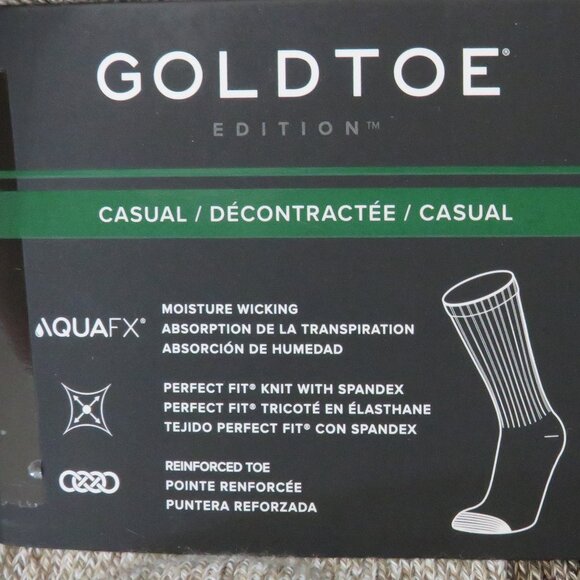 Gold Toe*Men's Crew Reinforced Toe Moisture Wicking Socks x 6 Pair~Shoe 6"-12.5" - Picture 4 of 7